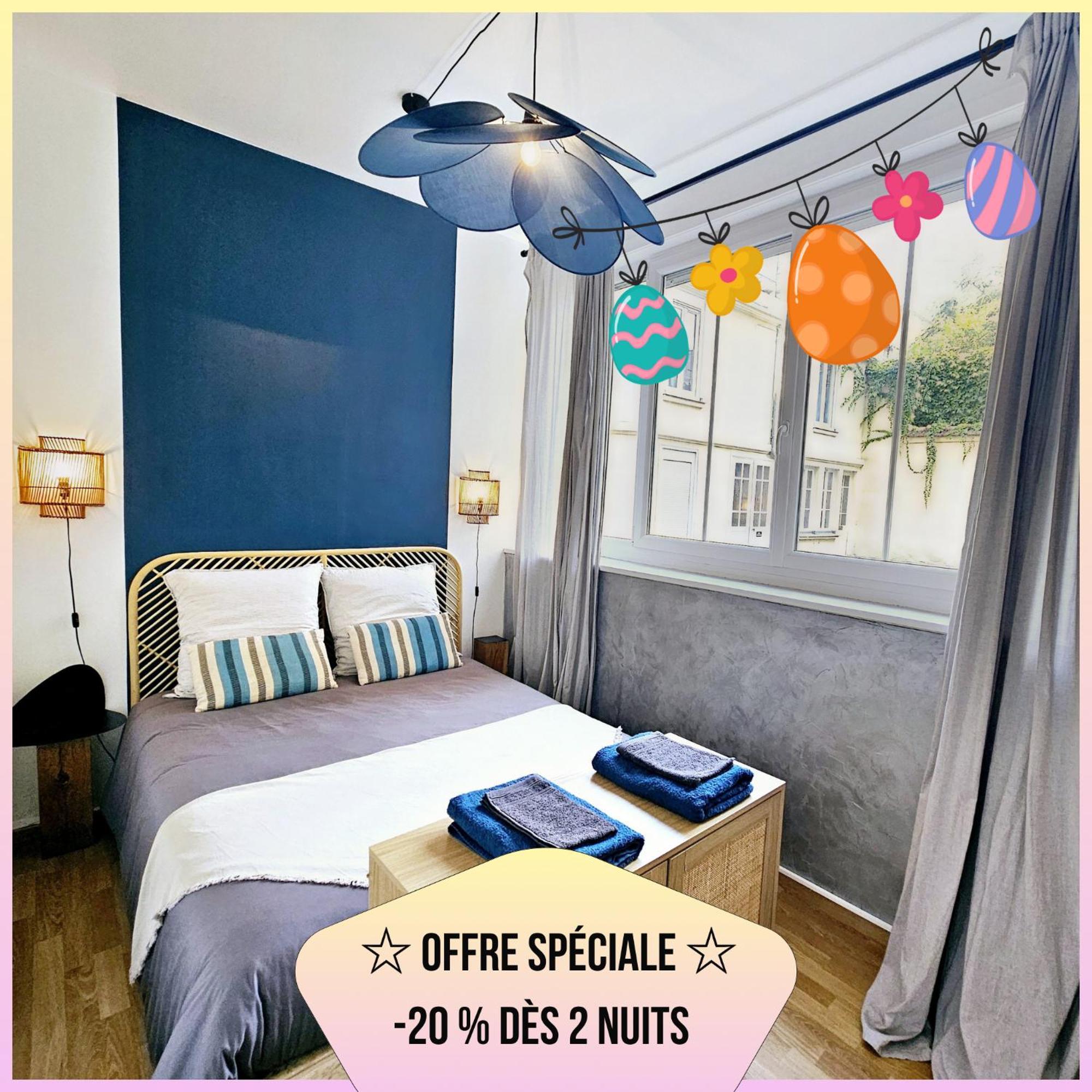 Refuge Urbain - Ideal Pro, Familles & Amis - Le Calme En Hypercentre - Wifi Haut Debit - Netflix - Machine A Laver - Gare, Cathedrale, Commerces, Restaurants & Transports En Commun A Moins De 10 Minutes A Pied Reims Luaran gambar